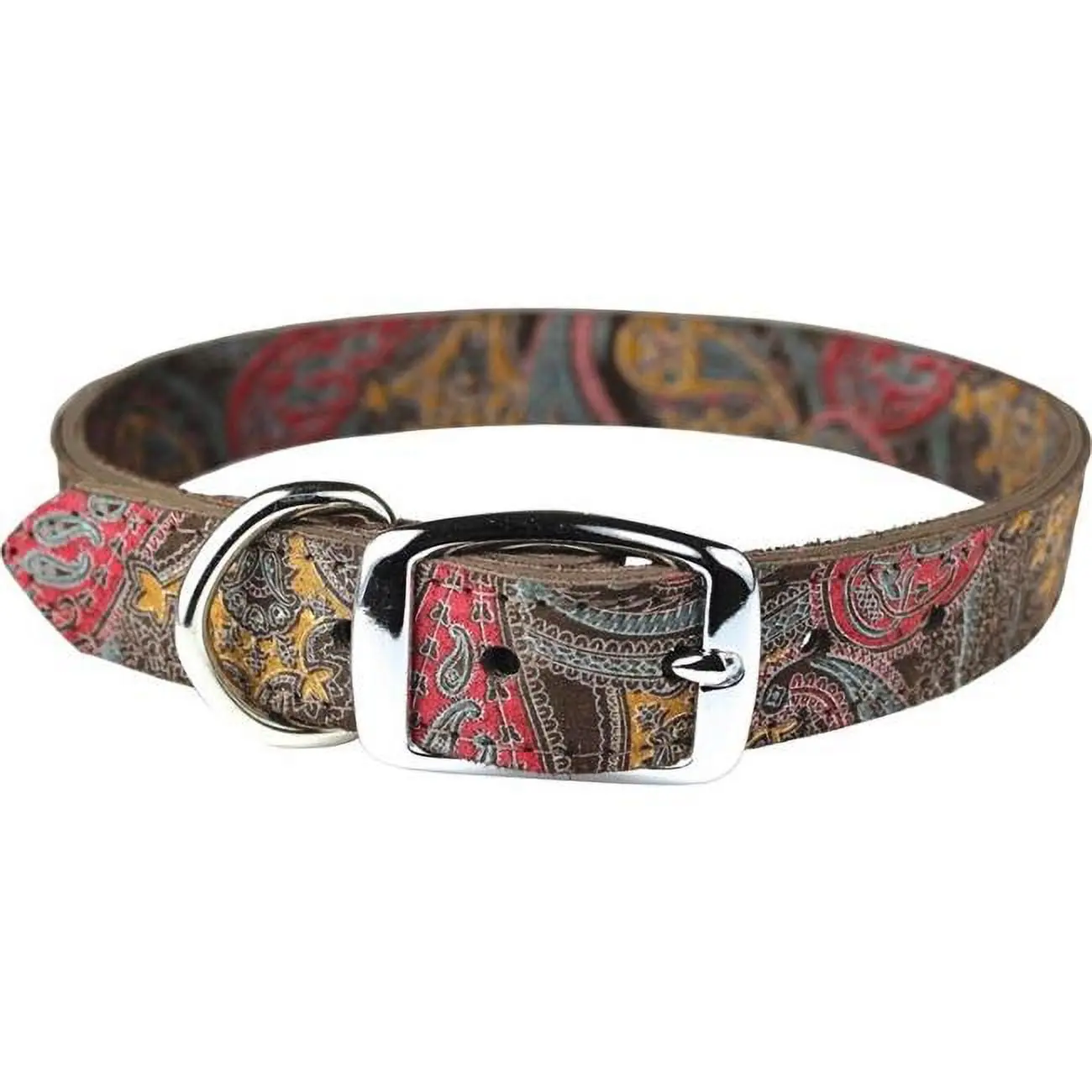 Leather Brothers 6246-CH12 0.5 x 12 in. Paisley Dog Collar, Chocolate