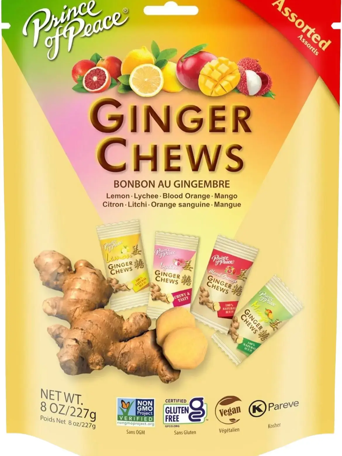 Prince of peace Assorted ginger chews 8 oz. Prince of peace Assorted ginger chews 8 oz.