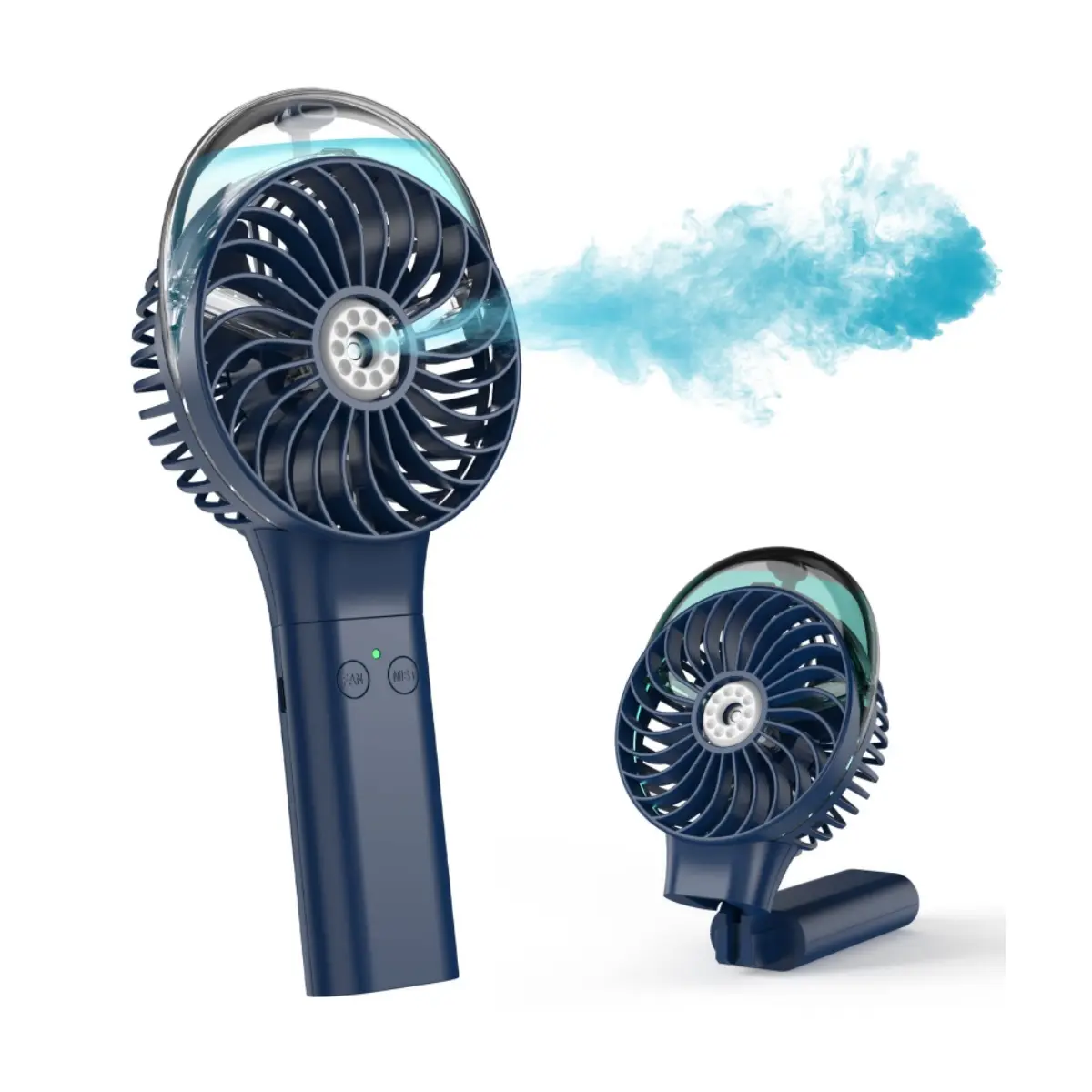 F006 Portable Handheld Misting Fan, 3000mAh Rechargeable Battery Operated Spray Water Mist Fan, Foldable Mini Personal Fan for Travel, Makeup, Home, Office, Camping, Outdoors