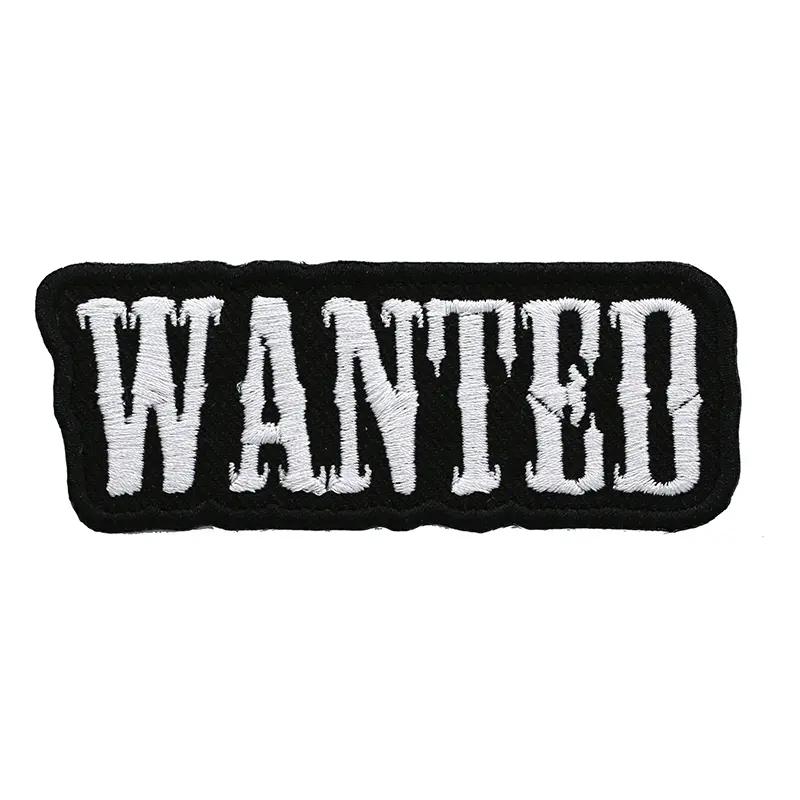 Wanted embroidered Biker patch Wanted embroidered Biker patch