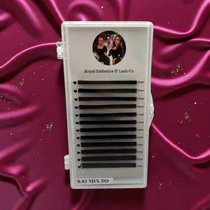 Volume Cluster Eyelash Extensions, 0.03mm BPT Korean Synthetic Fiber Cluster Lash Trays, 8-15mm Mixed Lengths, 12 Rows for Professional Makeup
