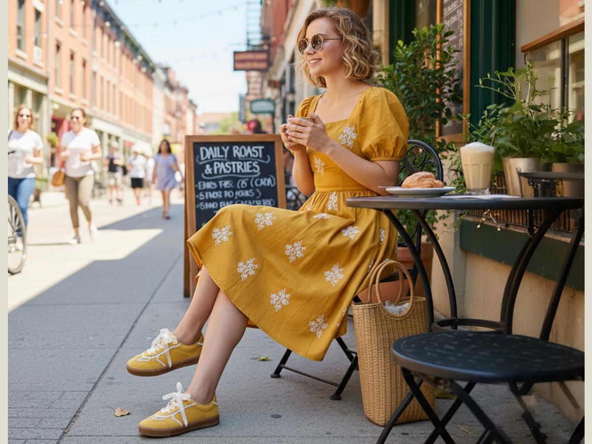 Vilanva Women's Lace Detail Fashion Sneakers Comfortable Casual Dress Sneakers with Retro Gum Sole Walking Trendy Footwear