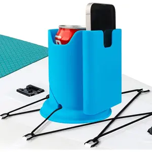 Universal 2-in-1 Drink & Phone Paddleboard Cup Holder, Fit for Paddle Board Kayak Canoe SUP Surfboard Boat, Water Sports Paddleboard Accessory, Blue