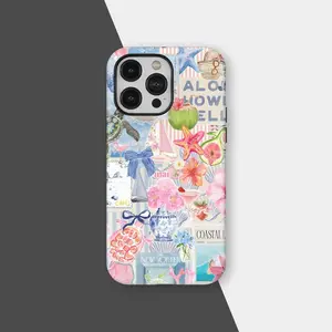 Coastal Italy Collage Phone Case, Cute Coastal Coquette Aesthetic Summer Cases