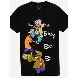 [Comfortable] Men's "Edd N Eddy Stack" pattern T-shirt - Comfortable cotton, crew neck, short sleeve, 180g - Vintage style cartoon print casual wear, ivan cornejo merch graphic tees shirts men men gifts Fabric Menswear Tshirt Loose Crochet Streetwear