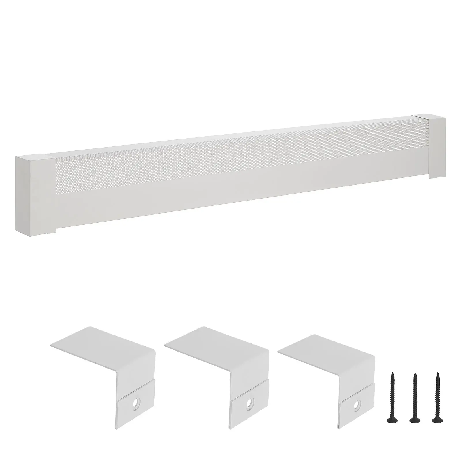 【summerfinds】VEVOR Baseboard Heater Covers, Basic Series 6 ft Standard Electric Heating Unit Front Cover for Home Improvement, Heavy-duty Steel, Easy Installation for Bedroom Replacing Old Cover, White