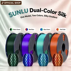 SUNLU Dual-Color SILK 3D Printing Filament, 1KG, Vibrant Colors, Smooth Finish, Clog-Free, String-Free