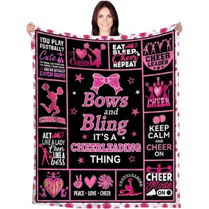 Flannel Cheerleader Gift Blanket, 50"x40"