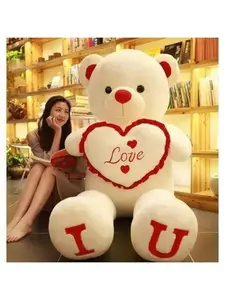 80 100cm Big I LOVE YOU Bear Heart Plush Toys Lovely Stuffed Soft Pillow Doll Kids Toys Birthday Girlfriend Valentine's Day Gift