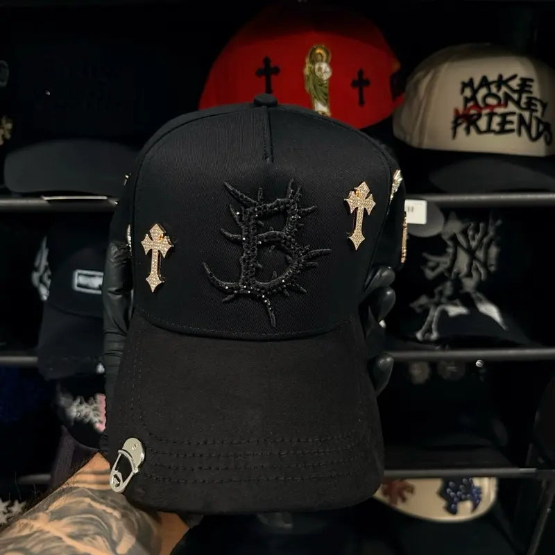 B CROSS - Black Baseball Cap with Cross & B Logo, Adjustable Fit, Perfect for Everyday Wear