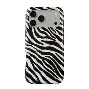 Mob Wife Aesthetic Black and White Zebra Print iPhone 17 Pro Max Shockproof Case, Realistic Fur Pattern Cover for Iphone 17 Promax, 16 Pro, 16 Promax