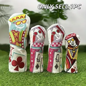 Jqk Embroidered Golf Club Head Cover, Durable Hybrid Driver & Wood Protector, Stylish Golf Accessory, Golf Equipment for Enhanced Game Performance