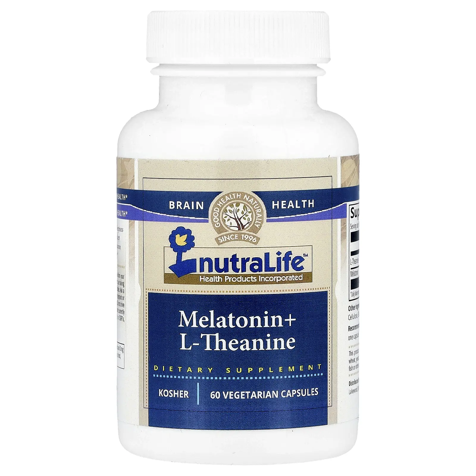 NutraLife Melatonin + L-Theanine, 60 Vegetarian Capsules