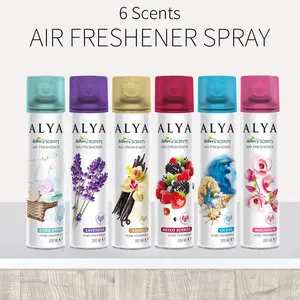 4 Pcs (300 ML Each) Fragrances Aromatherapy Air Freshener Spray, 6 Scents -Lavender, CoolLinen, Magnolia, Mixed Beries, Ocean And Vanilla, Multi-Purpose Odor-Fighting Room Spray.ldeal For Car, Ofhce, Home, Bathroom, Fabric, Closet Fresh Scent