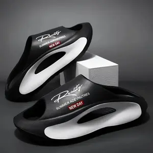 Reality Men's Trendy Cloud Slides Soft EVA Hollow Sports Sandals Non-Slip Beach Home Slippers Lightweight Cushion Indoor Comfort fashion Eva Clogs Mules Home Shoes