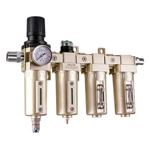 fathersdaygift VEVOR Air Compressor Filter Regulator, 1/2 NPT 3-Stage 5m 0.3m 0.1m Air Drying System with Micron Filters and Desiccant Dryer, Auto Drain Air Compressor Water Separator 175PSI Max PressureVEVOR Super Brand Day