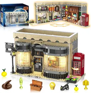Magic Diagon Alley Building Block, Wizard Shop Building Set 2-in-1 Playset, Diagon Alley Shop Building Kit Playset, Xmas Gift for Ages 12 +, Wizard Gift for Kids & Fans (1368 PCS)