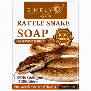 Simply Rattlesnake Soap with Collagen & Vitamin C – Natural Cleansing Beauty Bar, 100g