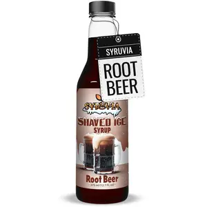 Syruvia Snow Cone Syrup 12.7oz - Root Beer Syrup For Shaved Ice, Snow Cones, Slushies, Italian Soda, Popsicles. Kosher, Dairy Free Beverage Flavor