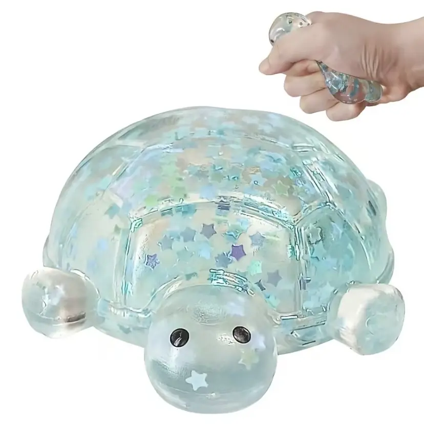 Sugar Turtle Sensory Stress Relief Squeeze Toy, Shiny Sticky Relaxing Toy,  Cool Summer Fidget Toy, Fun Birthday and Party Gift