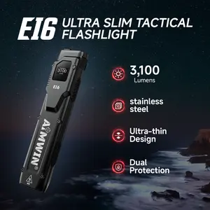 AIMWIN EI6 3100 Lumens Ultra Slim Flat EDC Flashlight, Arkfeld Pro Rechargeable Pocket Lights, Turbo and Strobe Mode Ready