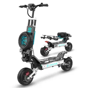 GD83 Peak 5600W Electric Scooter for Adults,11 Inch Fat Tires E-Scooters with 50 Mph Max Speed,60 Miles Range,Dual Motors, Foldable E-Scooter with LED Lights,Fit for Commute/Off-Road/Work/School
