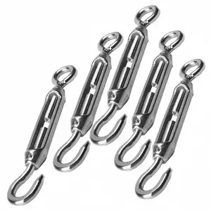 Stainless Steel Eye Screw Hook, M4 Threaded Eye Screw Hook, Chain Wire Rope Tension Hardware, Shade Canopy Adjustment Chain Hook, Tensile Device Accessories