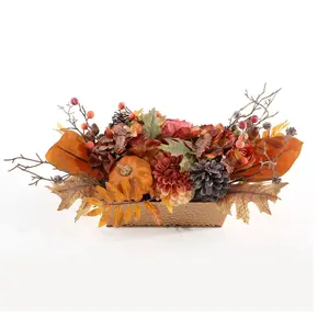 Safavieh Faux 25" Peony & Pumpkin Potted Arrangement