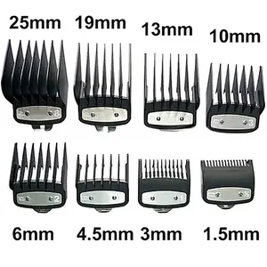 Professional Hair Clipper Comb Set 8-Piece, Professional Clipper Guard Set Compatible with Most Wahl Clippers (1.5-25mm), Barber Equipment for Barber Kit Clipper Blade Hair Cutters