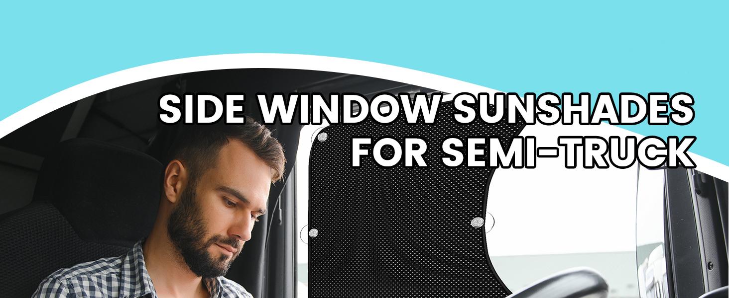2pcSemi Truck Side Window Sun Shade for Freightliner Volvo VNL International Trucks RV | Semi Truck Accessories, Sunshade UV Protection, Keep Interior Cool