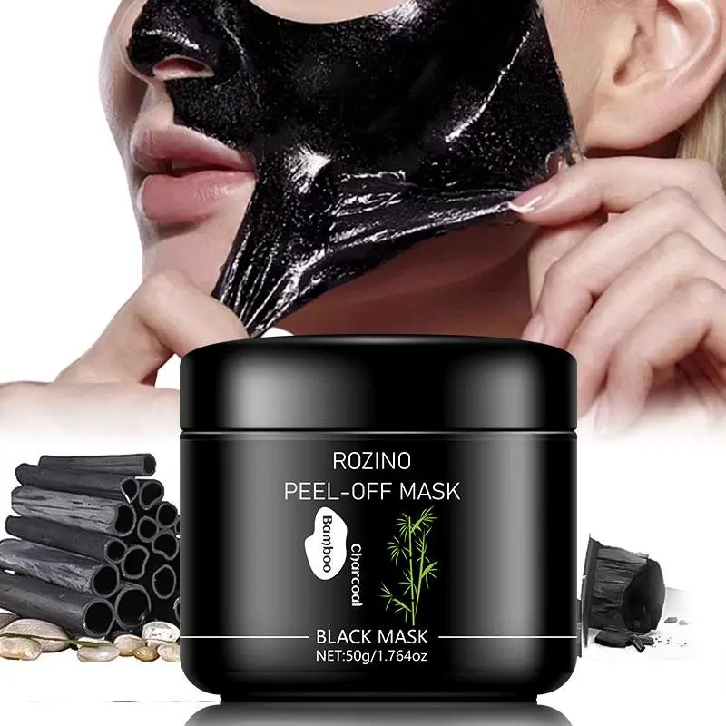 50g Deep-Cleansing Bamboo Charcoal Peel-Off Facial Black Mask Skin Care, Effectively Absorbs Dirt and Oil from Pores, Helps Skin Feel Refreshed and Clean, Radiates Vitality