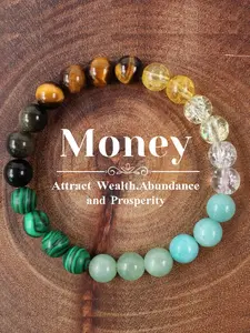 Wealth Attraction Crystal Bracelet, Natural Gemstone Prosperity Wristband, Tiger's Eye Confidence Bracelet, Malachite Protection Jewelry, Citrine Abundance Accessory, Exquisite Bracelet, Boho Chic Accessory, Entrepreneur Gift