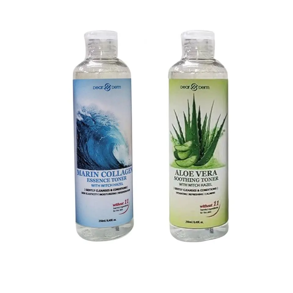 Dearderm Skincare Essence Face Toner 8.45fl.oz/250ml (with Witch Hazel) (Marine Collagen)(Aloe Vera)