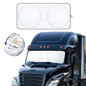 EcoNour 2-Ring Semi-Truck Windscreen Shade Cover, UV-Protective Automotive Exterior Accessory, Portable Sun Shade, Sun Shade Portable