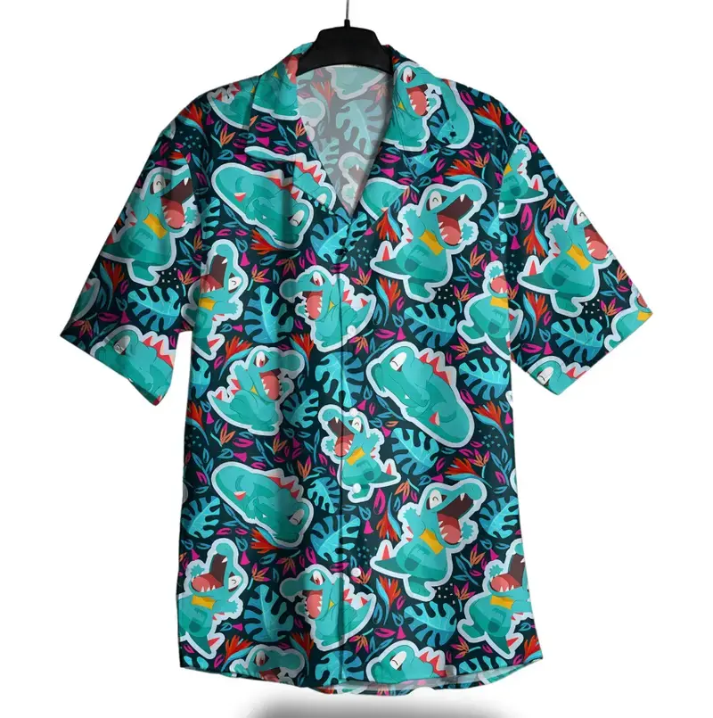 2026 Hawaiian  For All Ages Plot Twist I Dress Like This – Totodile Tropical Splash Anime PKM Aloha Latias Latios Hawaiian Shirt