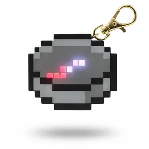 Pixel LED Compass Keychain, Retro Game Style, Rotating Compass With LED Lighting, USB-C Charging, Mini Pocket LED Compass for Hiking, Camping, Fishing