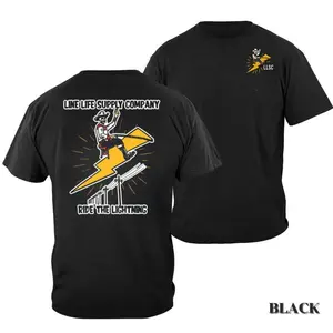 Lineman "Ride The Lightning" Graphic T-Shirt| Line Life Supply Workwear Tee| Unisex Casual Shirt| Electrician Life, Blue Collar Pride, Hardworking Men & Women, Jobsite Shirt, Outdoor Work Tee