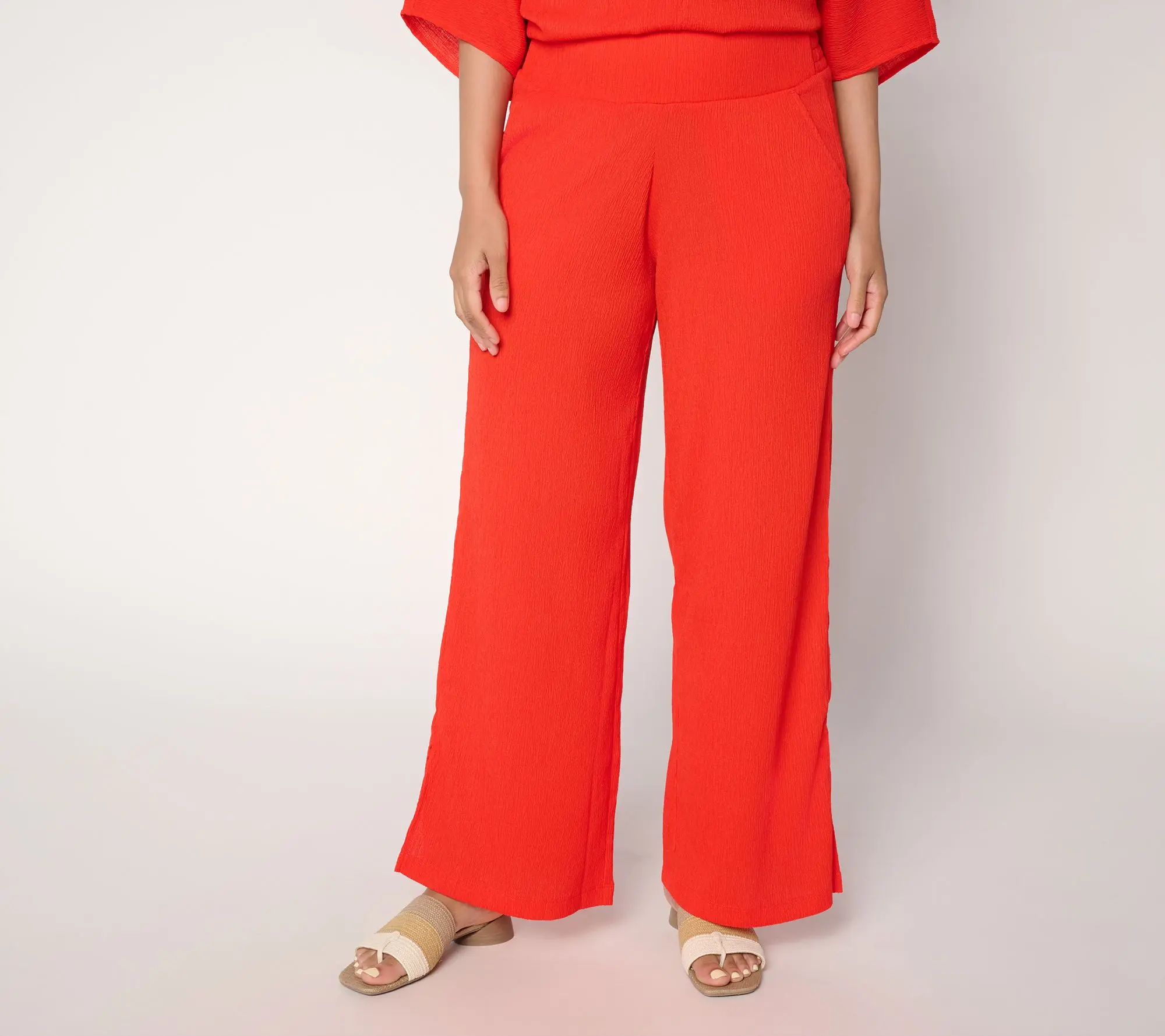 Brandis Dress Out Loud Caribbean Crinkle Petite Palazzo Pant