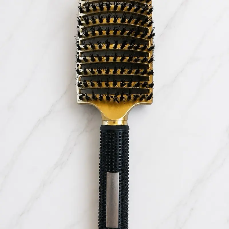 Gentle Detangling Hair Brush - Plastic, Nylon Bristles, Ventilated Base, Painless Brushing, Color Extending, Gold Extensions, Unisex for Normal Hair (Beauty & Personal Care Styling Tool)