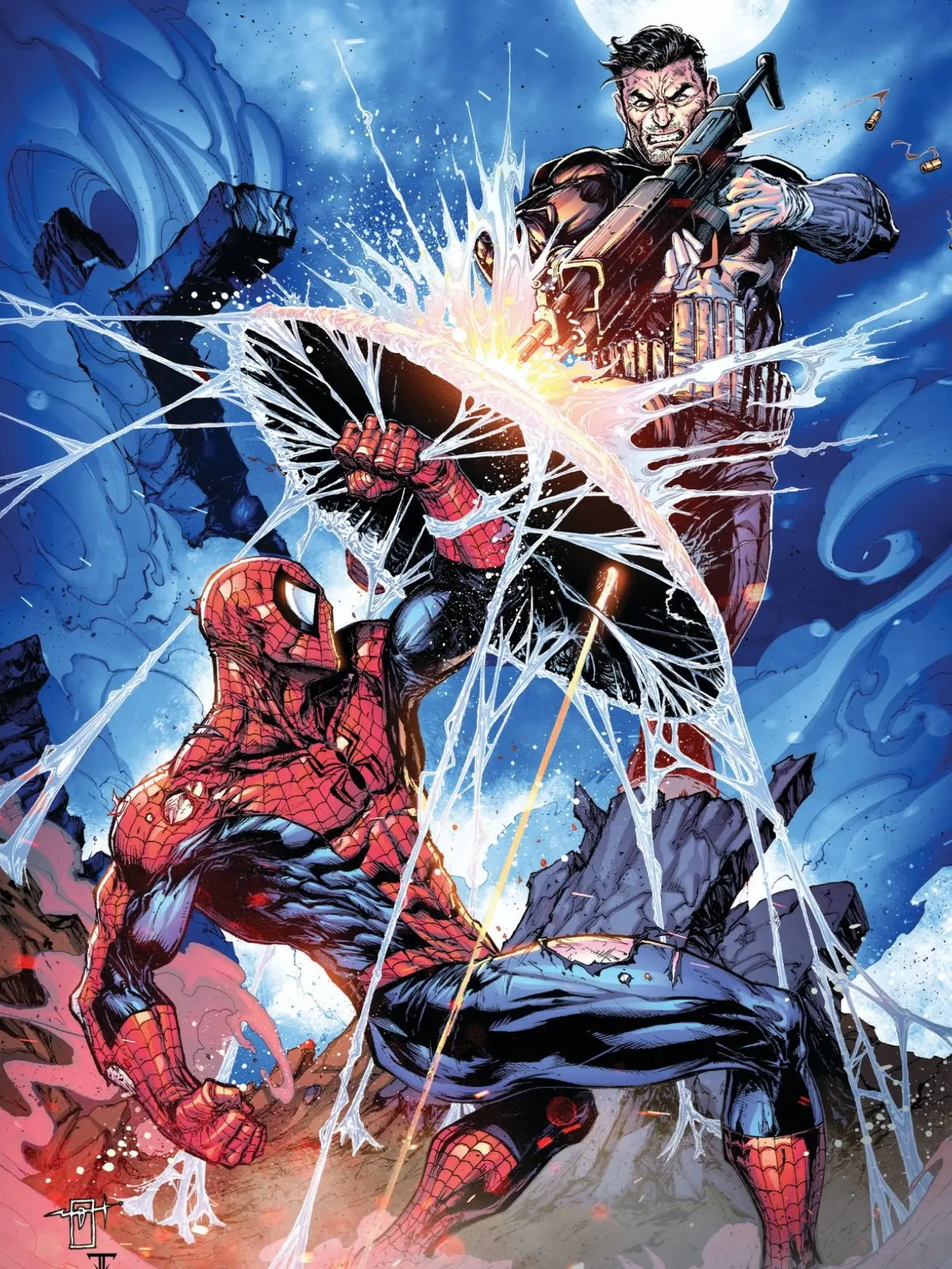 Punisher Vs The Amazing Spiderman #1 Virgin By Jonathan uribe a San Diego Comicon Exclusive