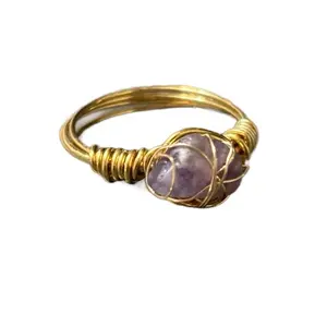 Wire Wrapped Gemstone Ring - Handcrafted Accessory with Durable Wire, Unique Design, Symbolic Meaning, Perfect for Everyday Wear