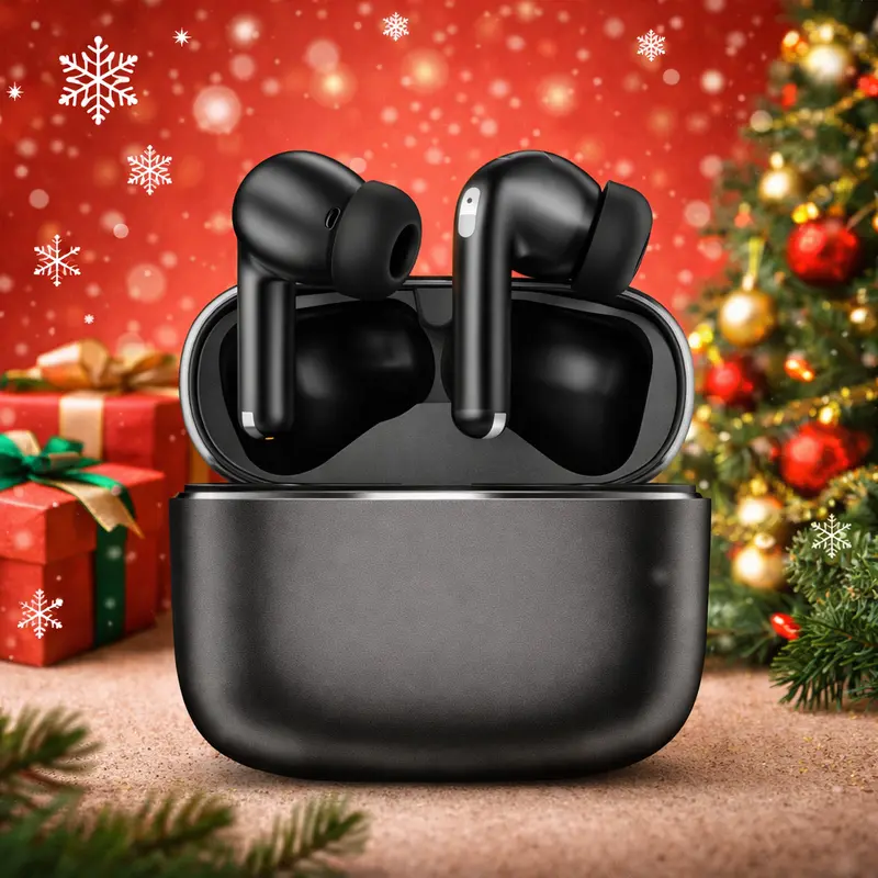 K550 Bluetooth 5.4 Earbarz with Alloy Case – 360° Panoramic Sound, HD Call, Noise Reduction, Long Battery, Waterproof Sports Earphone