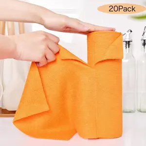 Reusable Microfiber Cleaning Cloth Roll, Kitchen Paper Towel Replacement, Multi-Purpose Dishcloth, Multipurpose Absorbent Cloth, 20 Pieces, for Living Room Bedroom Kitchen