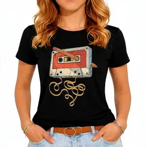 Funny Graphic T-shirt Men's Vintage Cassette Tape Repair. Soft Cotton Retro Music Tee. 80s 90s Nostalgia Hipster Top. Cool Birthday Gift for Him. Classic Crewneck Short Sleeve Shirt.