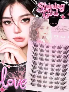 5-16mm 60-200 cluster manga fox eye cat eye soft and natural Korean idol eye makeup, DIY eyelash extension naturally curled, Japanese, Korean, European girls' favorite style, suitable for weddings, parties, daily work, dates, vacations, students