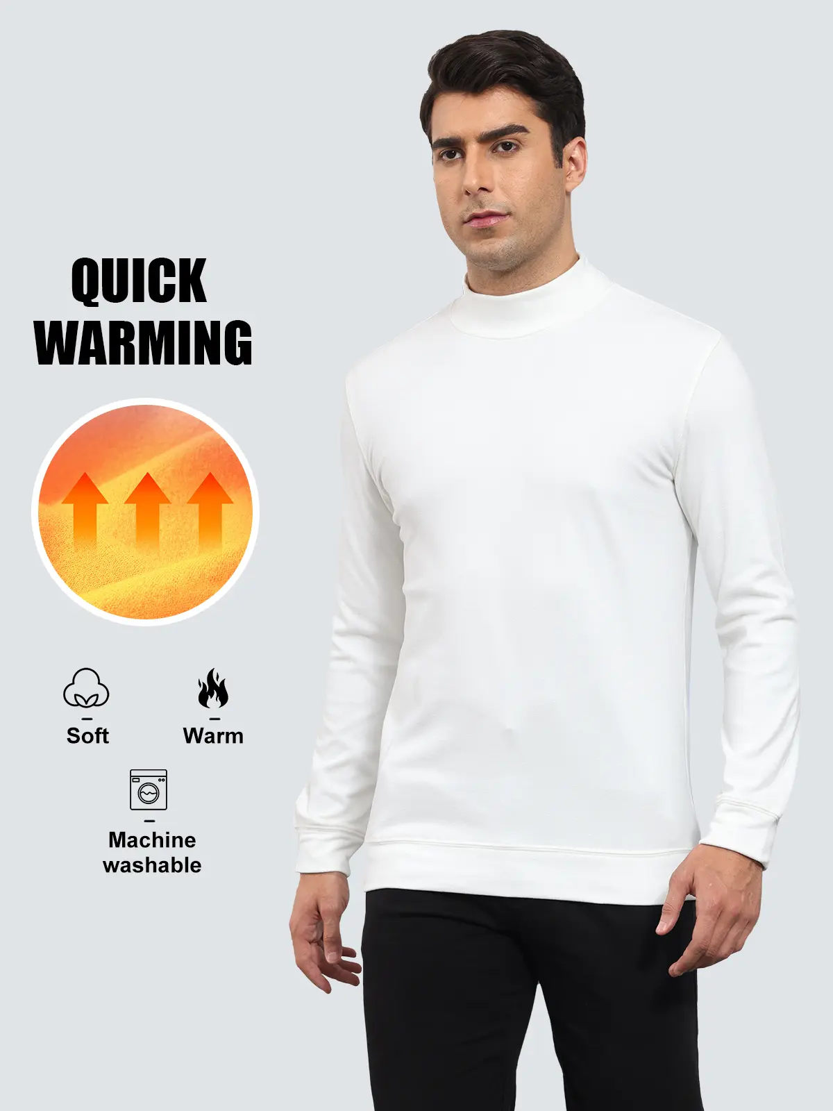 Alimens&Gentle Unisex Cozy Soft Warm Long-Sleeve Thermal Sweatshirt Hoodie Menswear [Clearance]