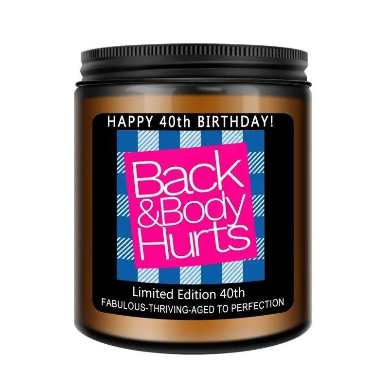 40th Birthday Gifts Women Men, Happy 40th Birthday Decorations Decorative Candles Gift for Her Him, Funny 40 Years Old Ideas -Lavender Scented Aromatherapy Candle