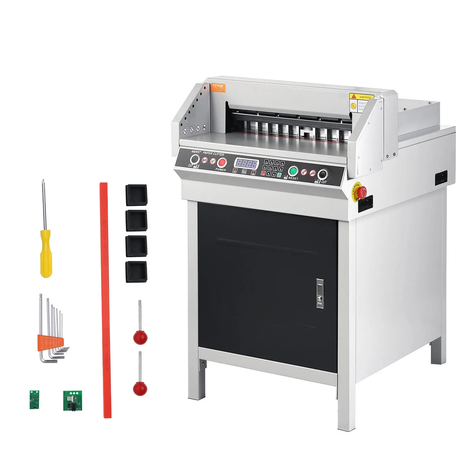 【Summerfinds】VEVOR Electric Hydraulic Paper Cutter, Heavy Duty Paper Cutter Machine, 1.57 in / 40 mm Cutting Thickness, 18 in / 457.2 mm Cutting Width, Industrial Paper Trimmer with Button Control