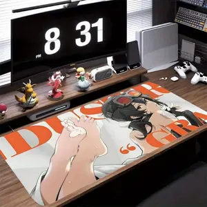 Cute Anime Girl Pattern Mouse Pad, Rectangle Gaming Mouse Pad, Office Desk Keyboard Mat for Home Office Desk, Desk Accessories, Gaming Desk Accessory