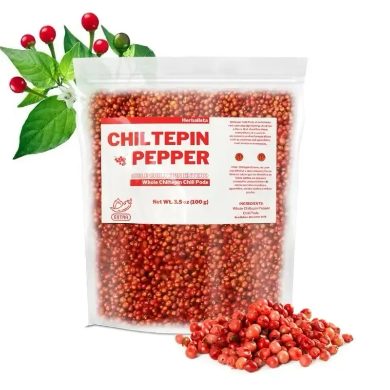 Chile Chiltepin de Sonora 100 g (3.5 oz) Dried Chiltepin Peppers Chile Tepin, Fresh Seasonal Harvest From Mexico, Spicy Flavor for Aguachile, Seafood, Salsas, Stews and Meats, Traditional Mexican Cooking Pepper